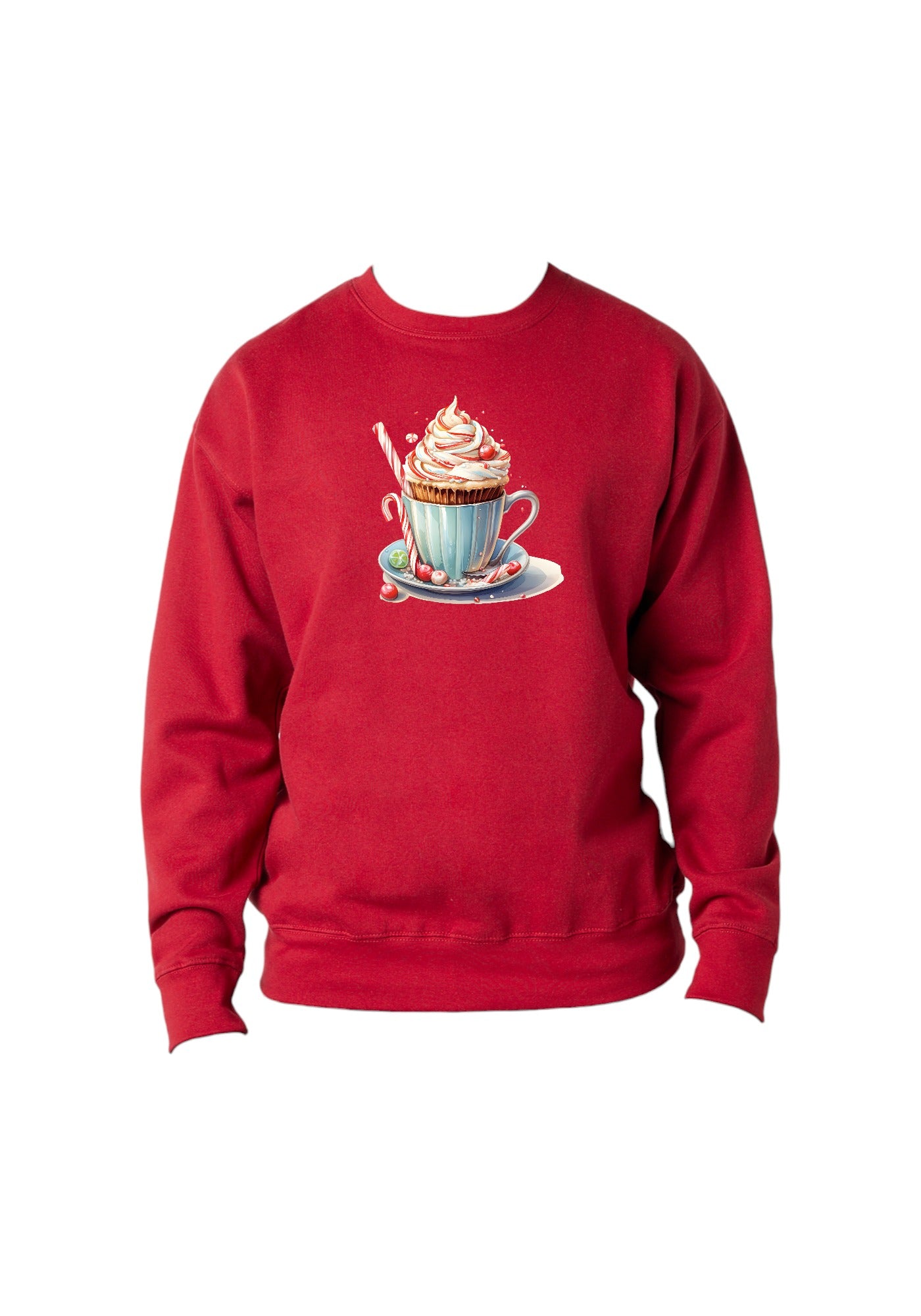 Unisex Coffee + Candy Cane Crewneck Sweatshirt